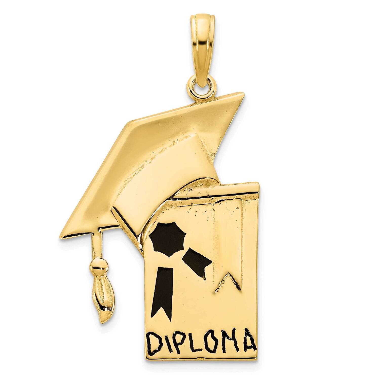 Epoxy Graduation Cap and Diploma Pendant 14k Gold D5145, MPN: D5145, 196904076248