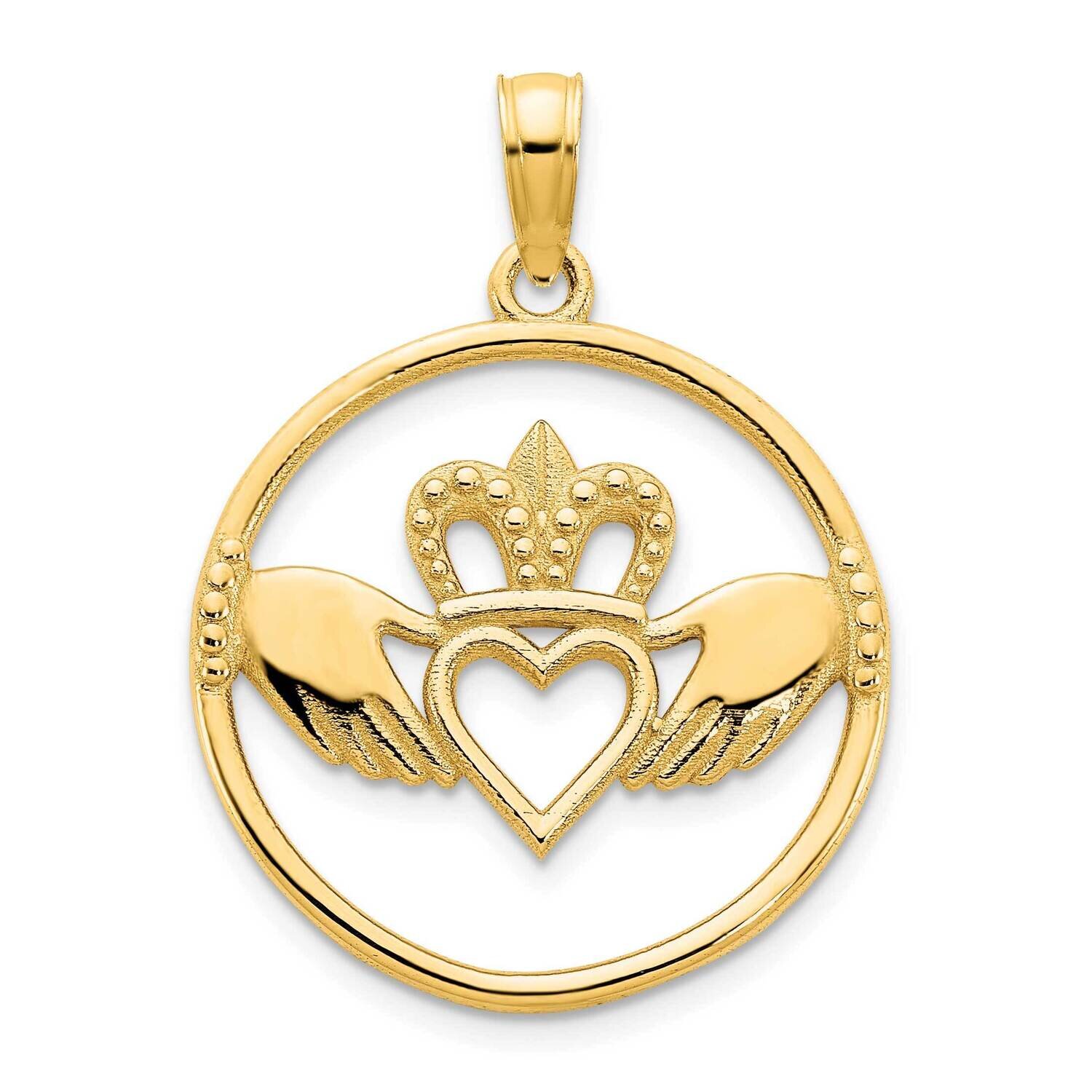 Claddagh Circle Pendant 14k Gold D5231, MPN: D5231, 196904073612