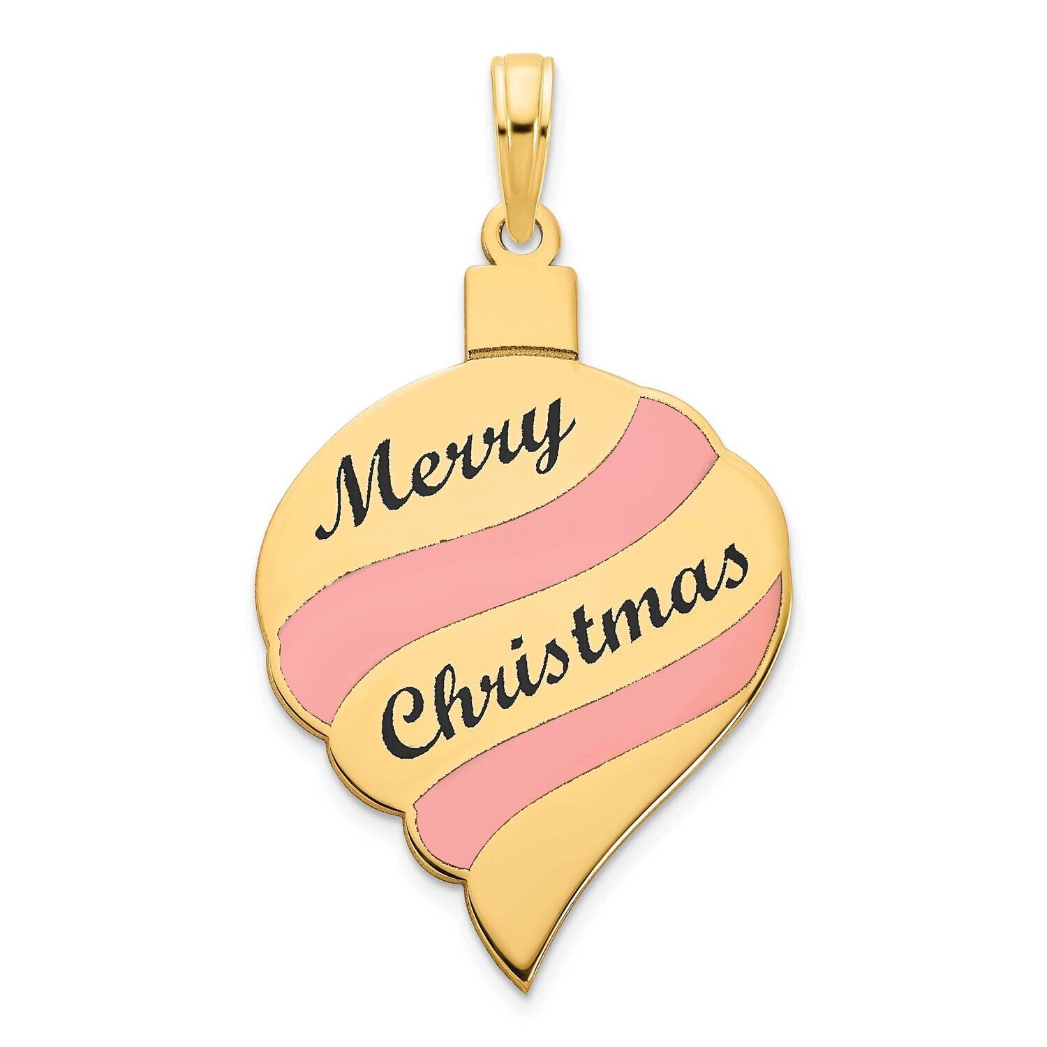 Epoxy Merry Christmas Ornament Pendant 14k Gold D5252, MPN: D5252,