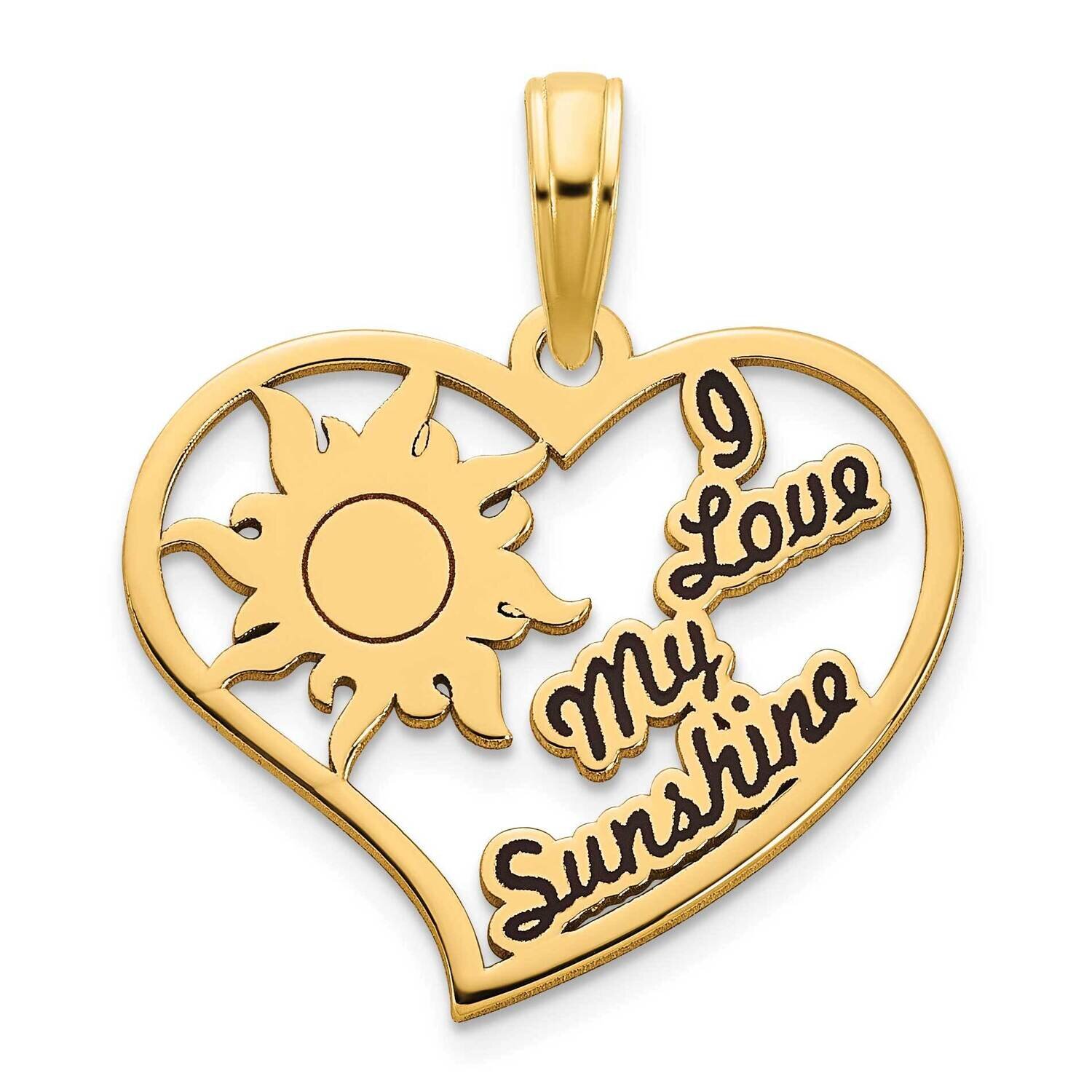 Epoxy I Love My Sunshine Heart Pendant 14k Gold D5255, MPN: D5255,