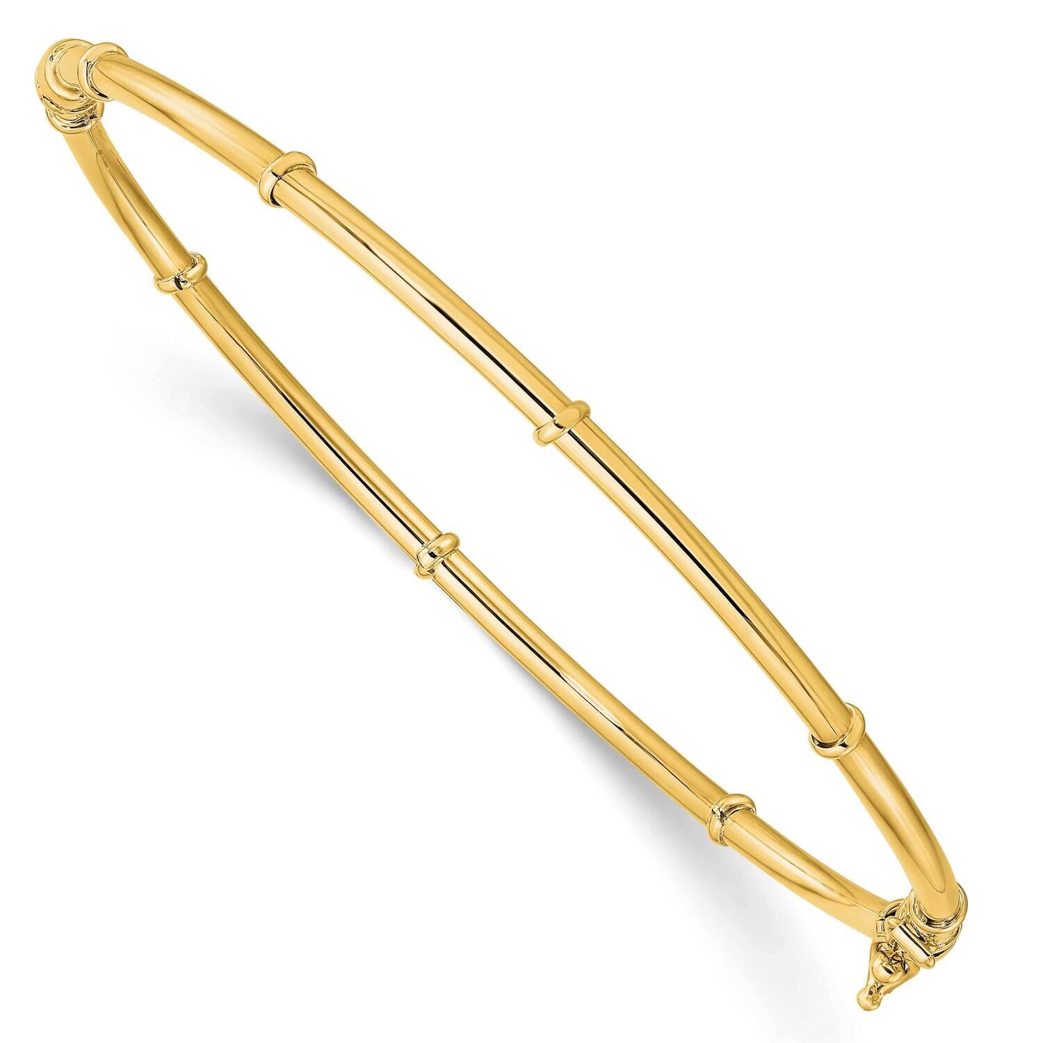 Fancy Hinged Bangle 14k Gold Polished DB706, MPN: DB706, 191101562723