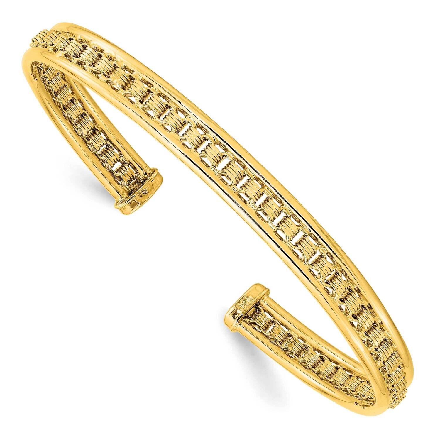 Textured Cuff Bangle 14k Gold Polished DB724, MPN: DB724, 191101562525