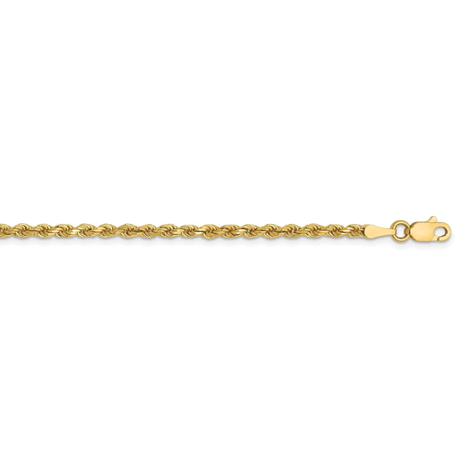 2.5mm Semi-Solid Diamond-Cut Rope Chain 20 Inch 14k Gold DH018-20, MPN: DH018-20, 883957174464