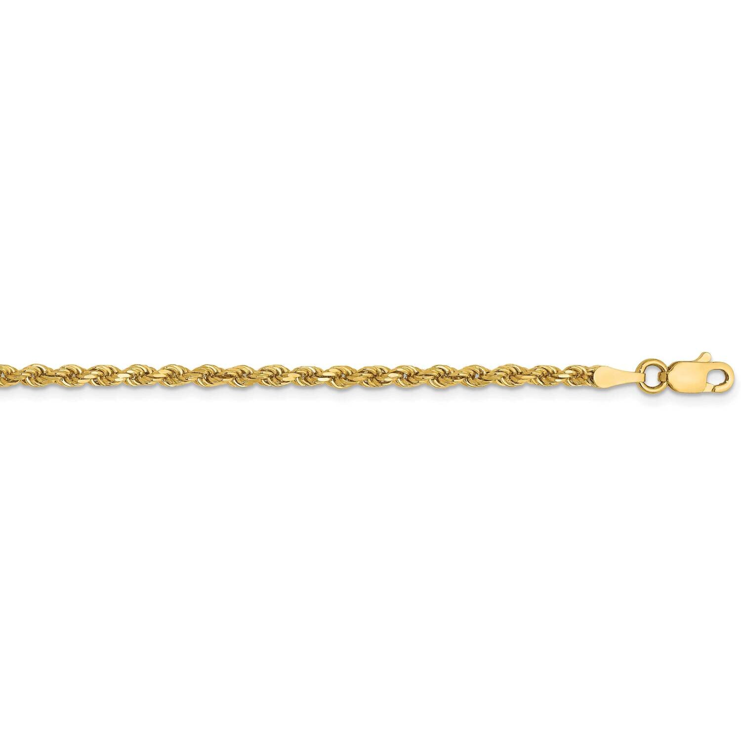 2.5mm Semi-Solid Diamond-Cut Rope Chain 22 Inch 14k Gold DH018-22, MPN: DH018-22, 883957174495
