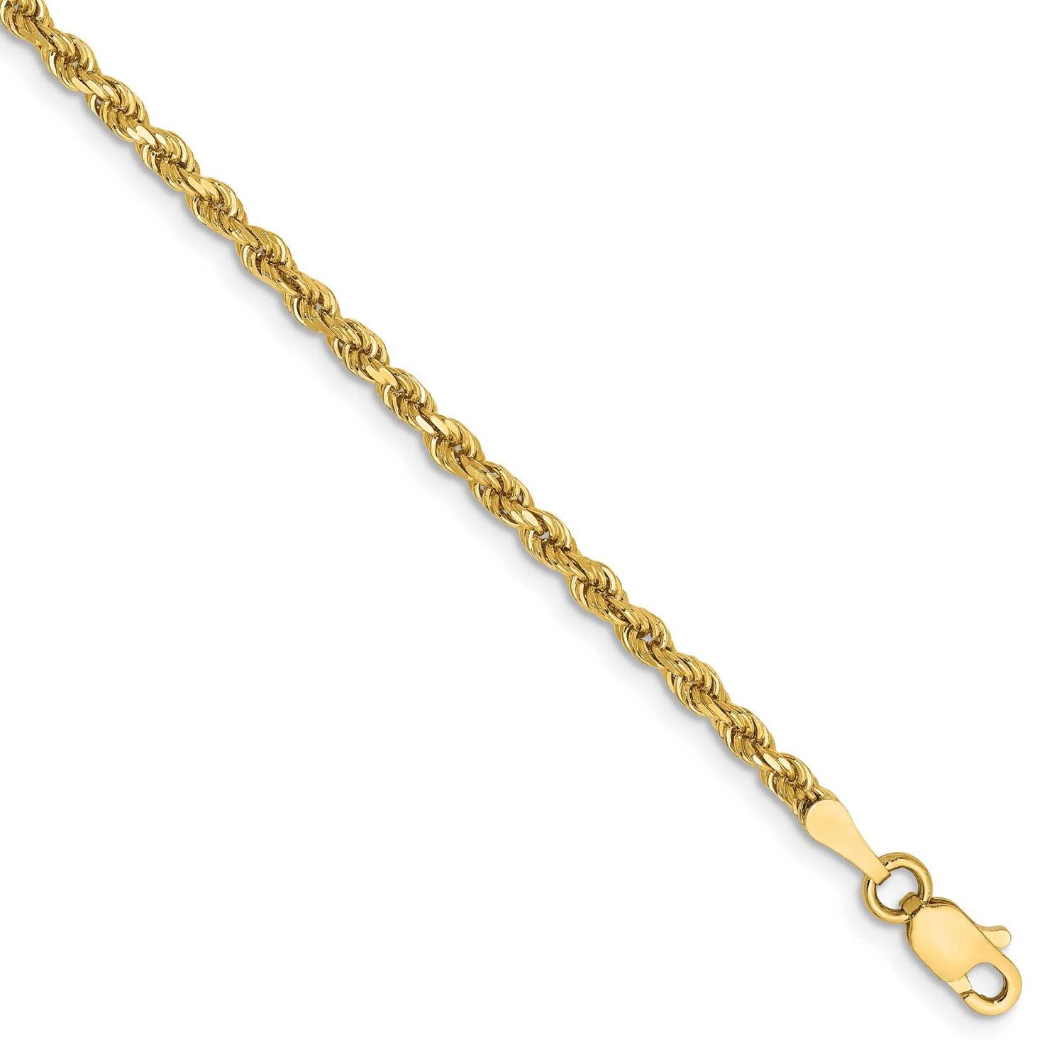 2.5mm Semi-Solid Diamond-Cut Rope Chain 7 Inch 14k Gold DH018-7, MPN: DH018-7, 883957174396