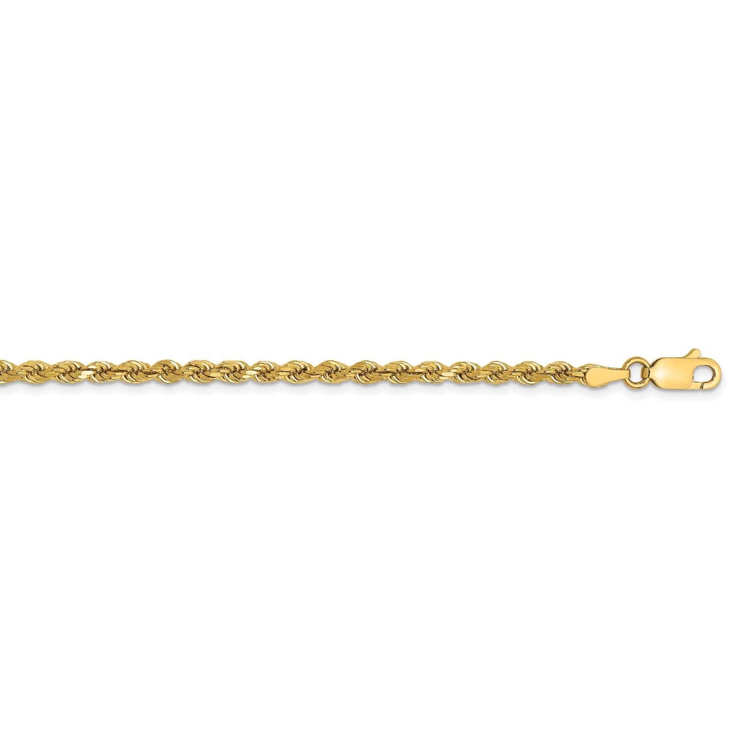 3mm Semi-Solid Diamond-Cut Rope Chain 20 Inch 14k Gold DH021-20, MPN: DH021-20, 883957174594