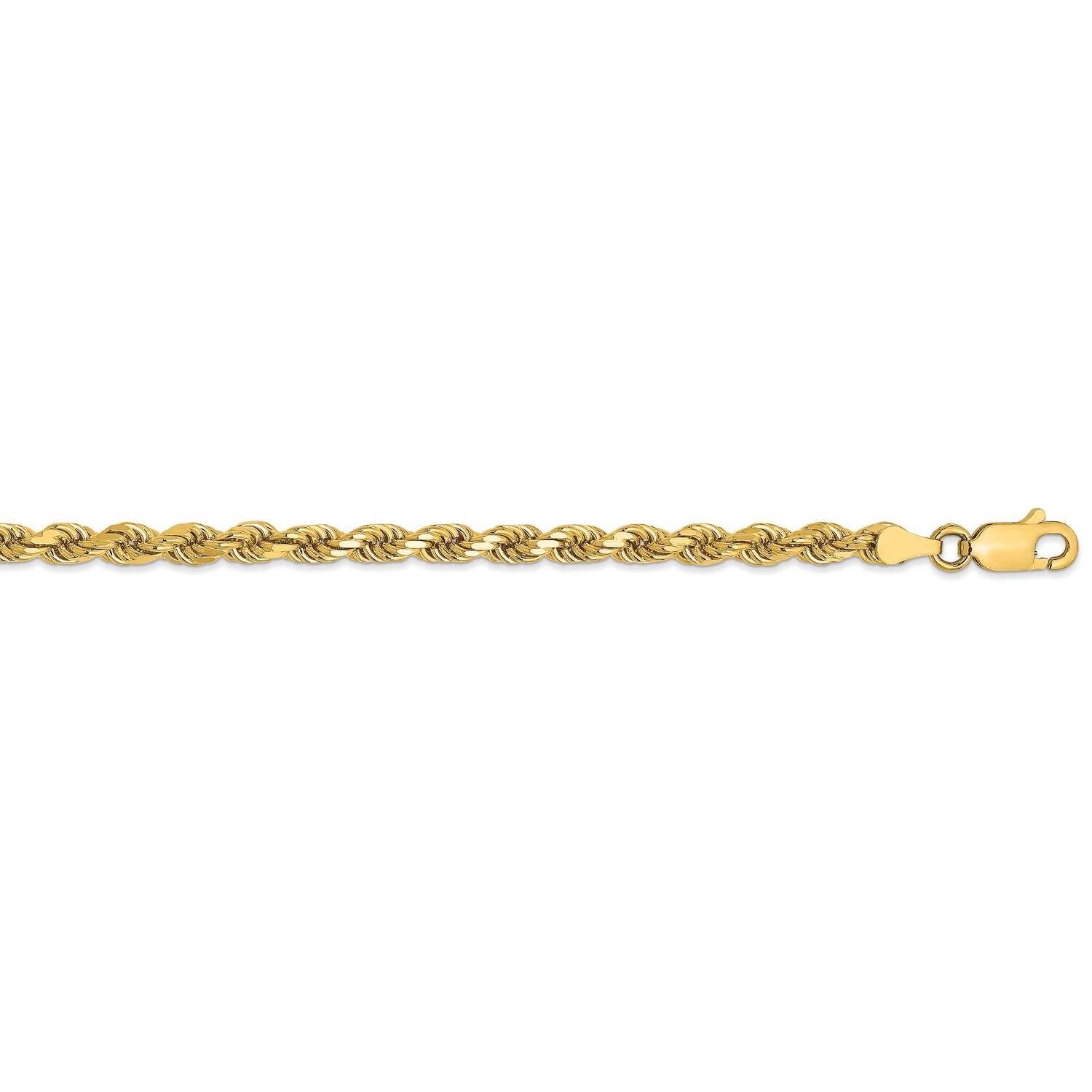 3.5mm Semi-Solid Diamond-Cut Rope Chain 24 Inch 14k Gold DH025-24