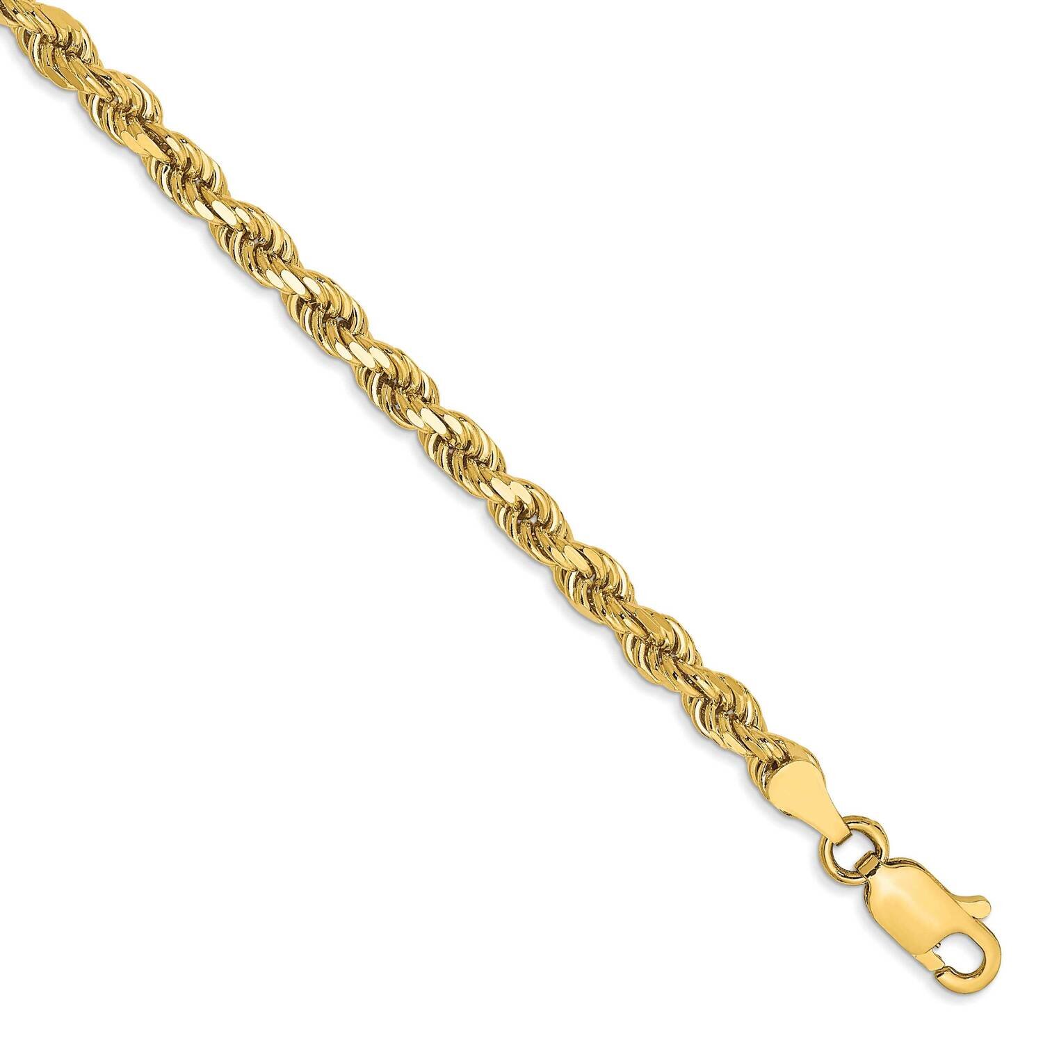 3.5mm Semi-Solid Diamond-Cut Rope Chain 8 Inch 14k Gold DH025-8, MPN: DH025-8, 883957174686