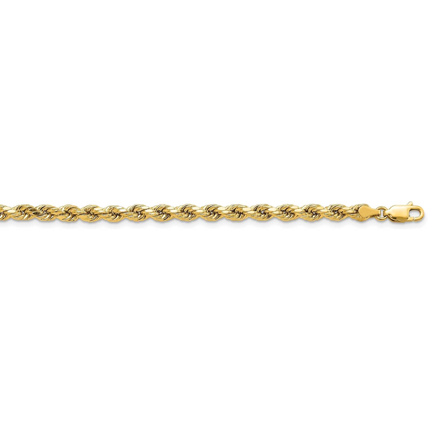 4mm Semi-Solid Diamond-Cut Rope Chain 16 Inch 14k Gold DH030-16, MPN: DH030-16, 883957174945