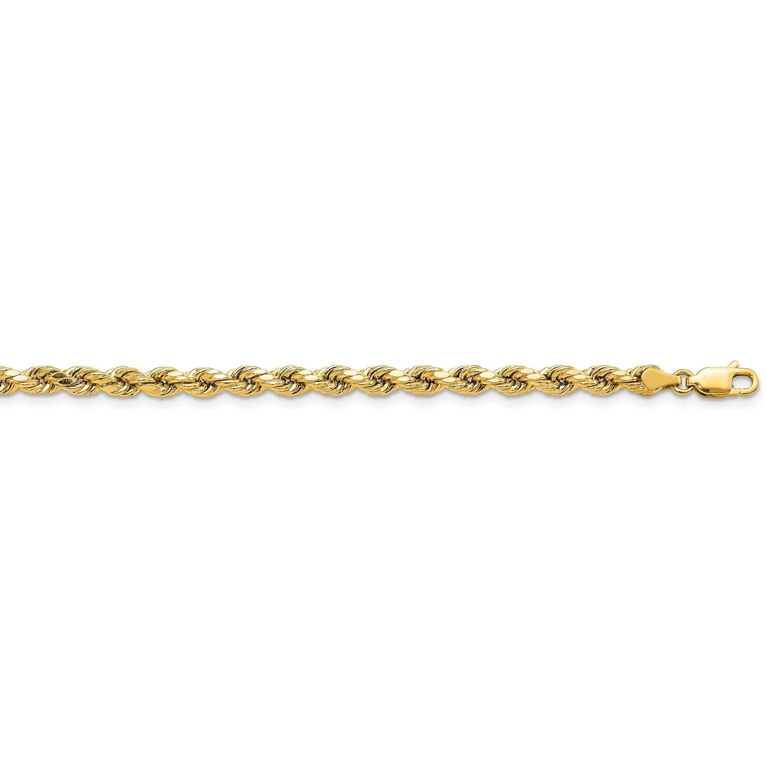 4mm Semi-Solid Diamond-Cut Rope Chain 18 Inch 14k Gold DH030-18, MPN: DH030-18, 883957174969