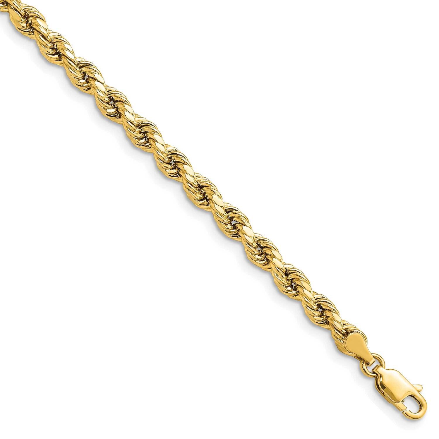 4mm Semi-Solid Diamond-Cut Rope Chain 8 Inch 14k Gold DH030-8