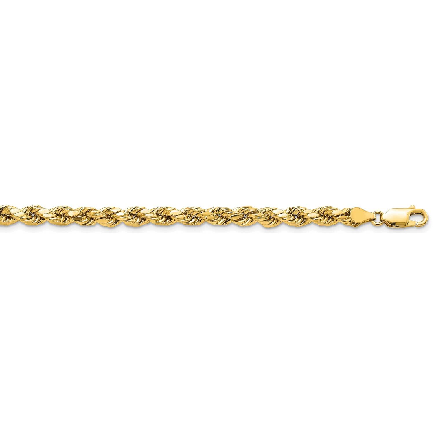 4.9mm Semi-Solid Diamond-Cut Rope Chain 20 Inch 14k Gold DH035-20, MPN: DH035-20, 883957175195