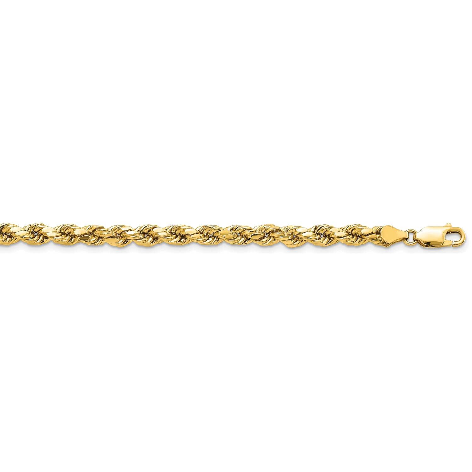 4.9mm Semi-Solid Diamond-Cut Rope Chain 22 Inch 14k Gold DH035-22
