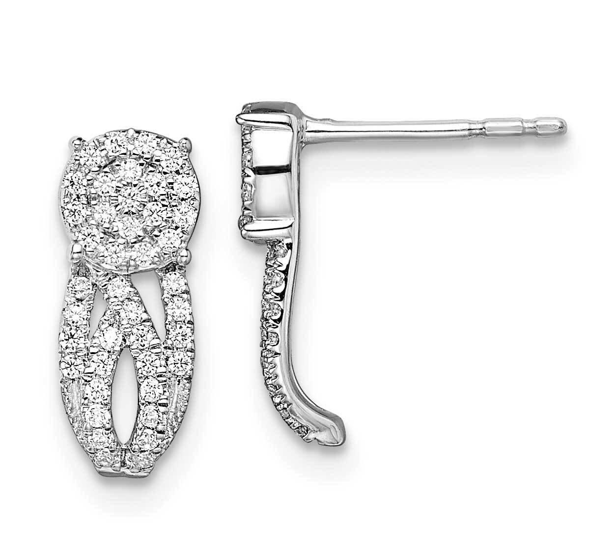 Fancy Vintage Diamond Post Earrings 14k White Gold EM8511-025-WA, MPN: EM8511-025-WA, 883957971841