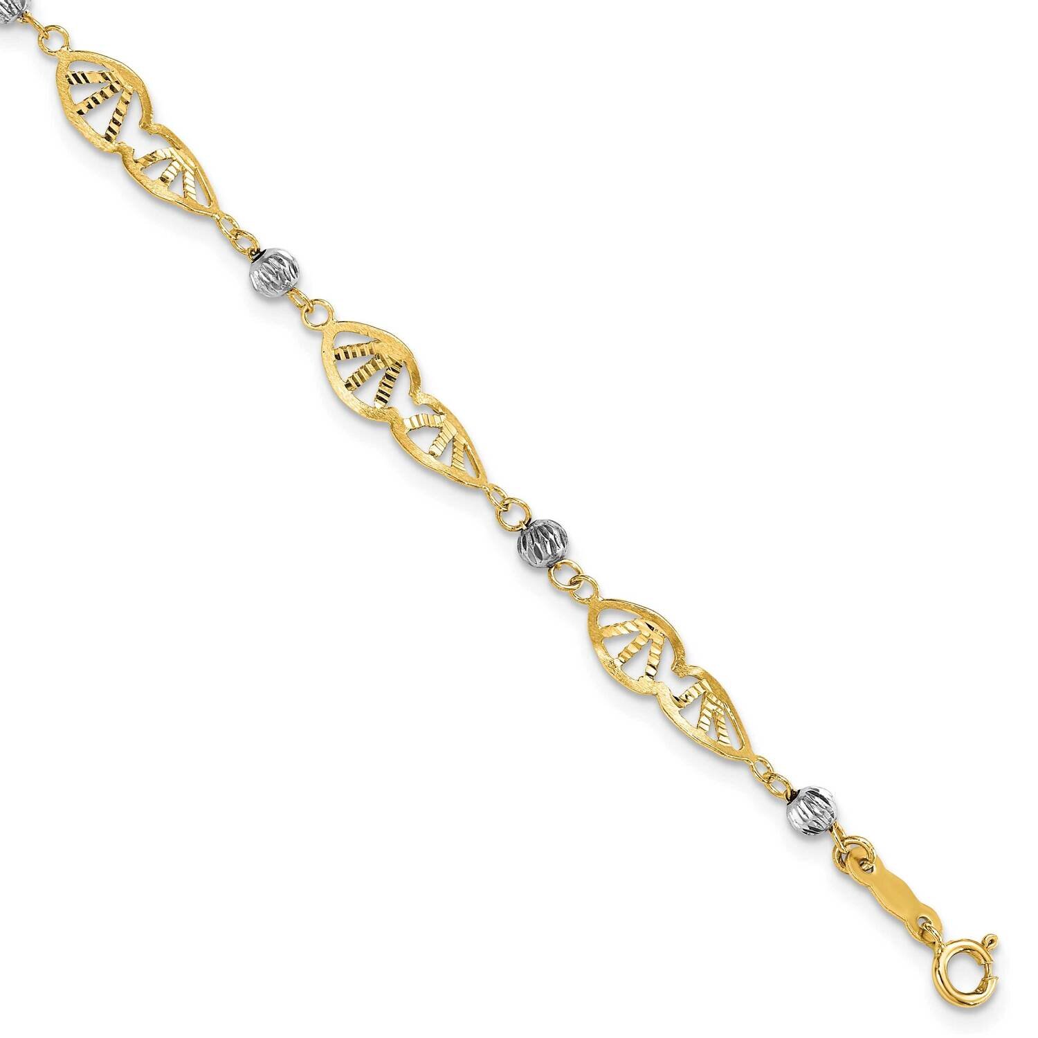 Fancy Link Diamond-Cut Bracelet 14k Two-Tone Gold FB1891-7, MPN: FB1891-7, 883957810966