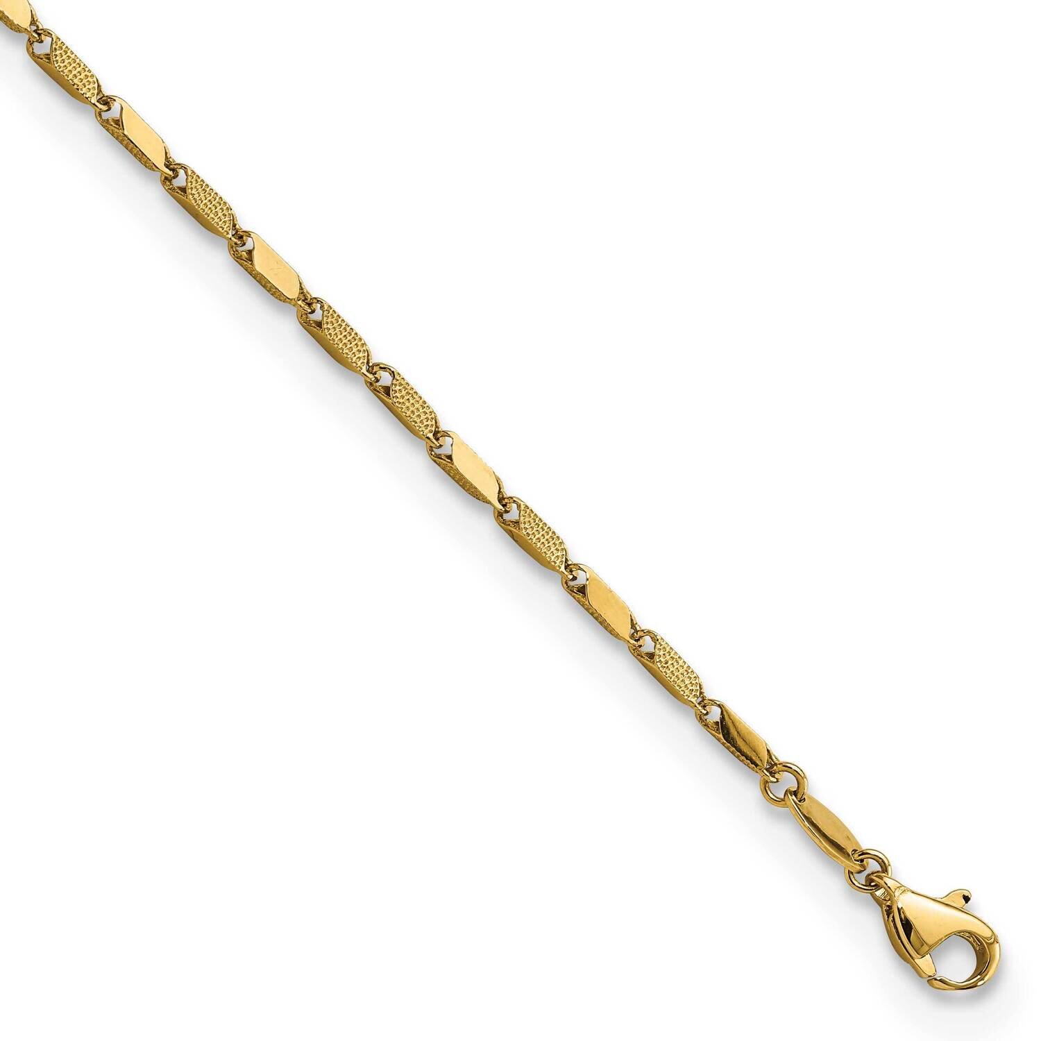 Textured Fancy Link 7.5 Inch Bracelet 14k Gold Polished FB1900-7.5, MPN: FB1900-7.5, 883957810669