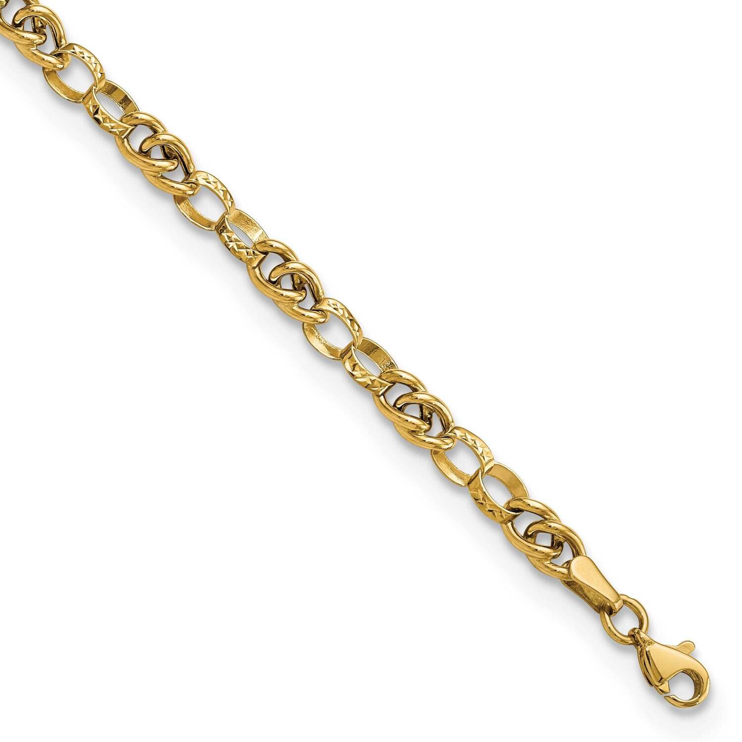 Fancy Link 7.5 Inch Bracelet 14k Gold Polished FB1913-7.5