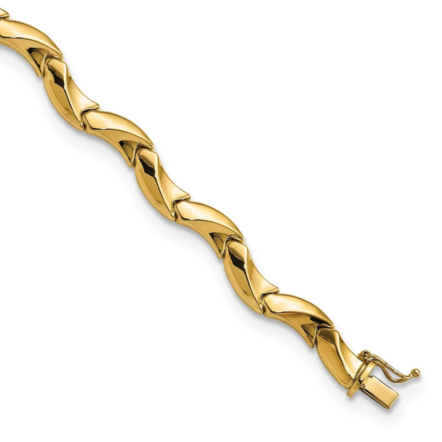Fancy Wavy Link Bracelet 14k Gold Polished FB1929-7.5, MPN: FB1929-7.5, 883957810348