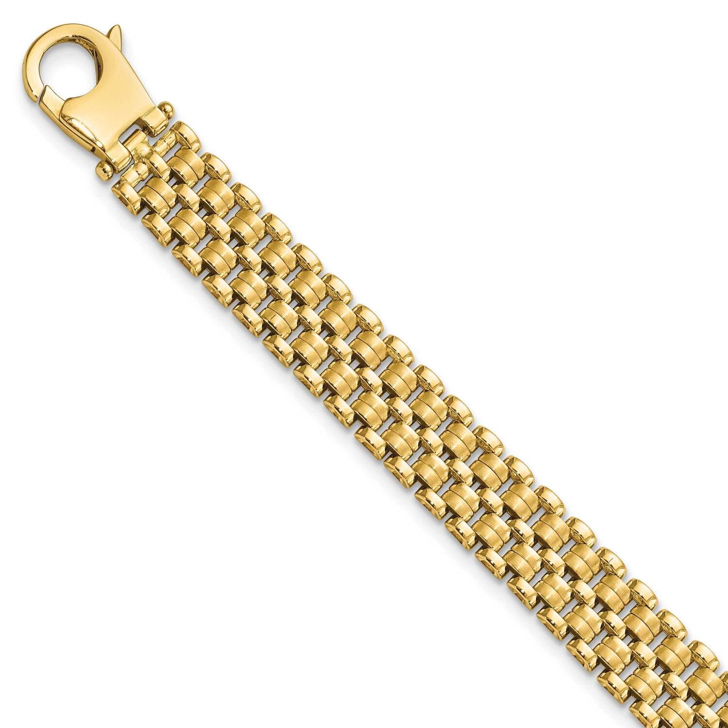 Brushed and Polished Basket Weave Pattern 7.5 Inch Bracelet 14k Gold FB1931-7.5, MPN: FB1931-7.5, 1…