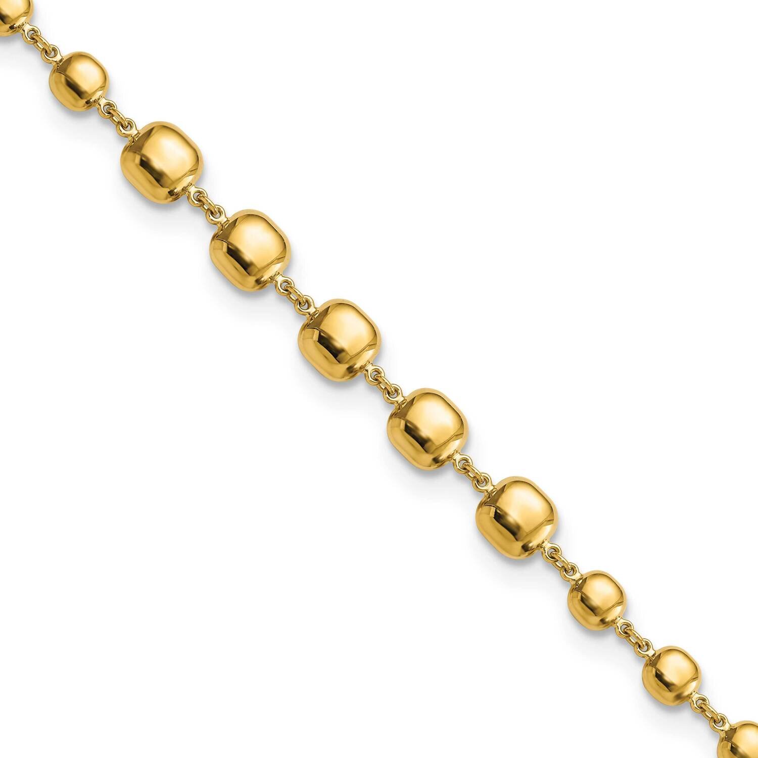 Puffed Squares Fancy Link 7.5 Inch Bracelet 14k Gold Polished FB1935-7.5, MPN: FB1935-7.5, 88395781…