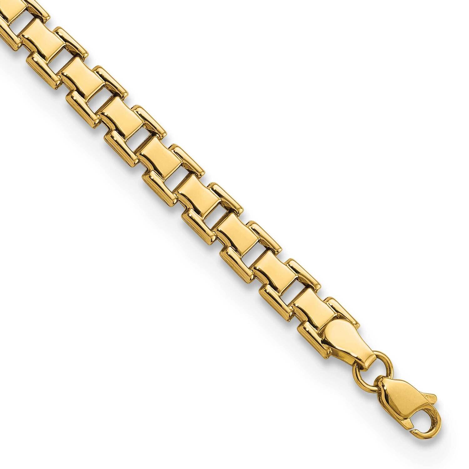 Fancy Square Link 7.5 Inch Bracelet 14k Gold Polished FB1938-7.5