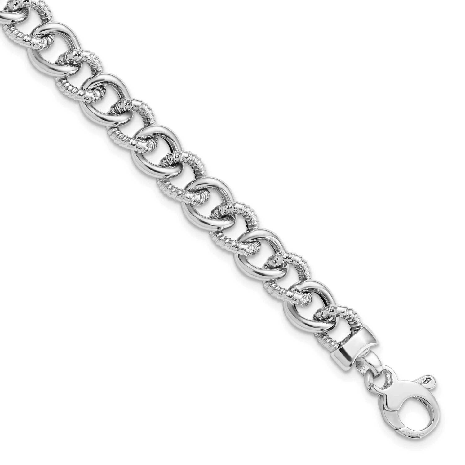 Textured Link Bracelet 14k White Gold Polished FB1944-7.75, MPN: FB1944-7.75, 883957813073