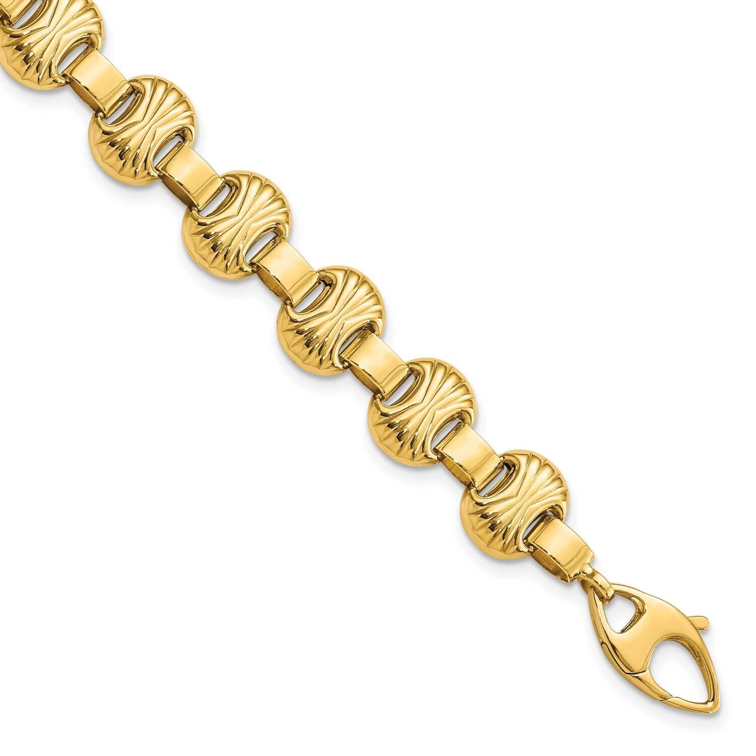 Textured Fancy Bracelet 14k Gold Polished FB1949-7.5