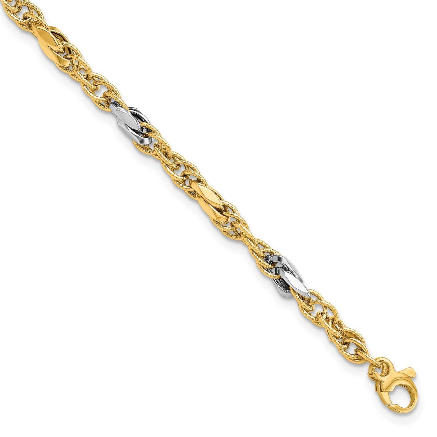 Fancy Link Bracelet 14k Two-Tone Gold Polished FB1957-8