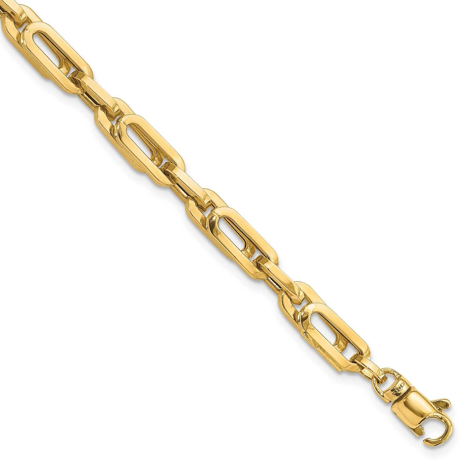 Polished Fancy Link Mens Bracelet 14k Gold FB1961-8, MPN: FB1961-8, 883957811444