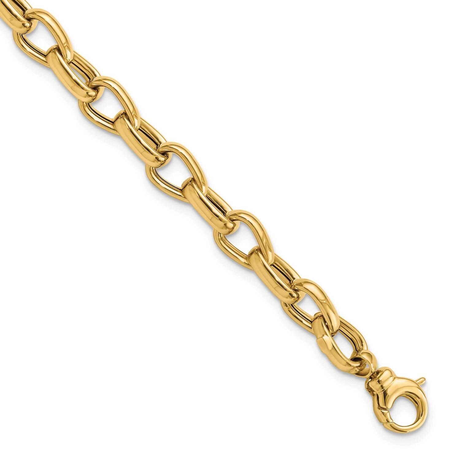 Fancy Link Bracelet 14k Gold Polished FB1963-7.75, MPN: FB1963-7.75, 883957810386