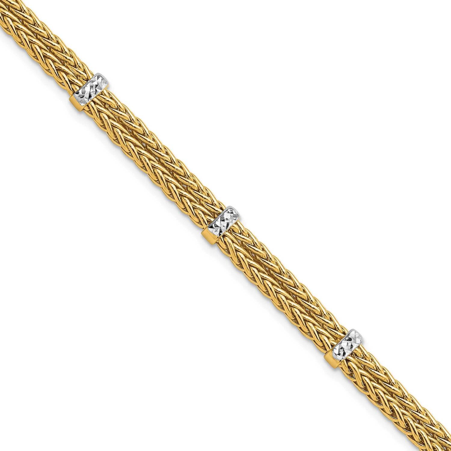 Double Wheat Chain Bracelet 14k Gold Polished FB1964-7.5, MPN: FB1964-7.5, 883957811468