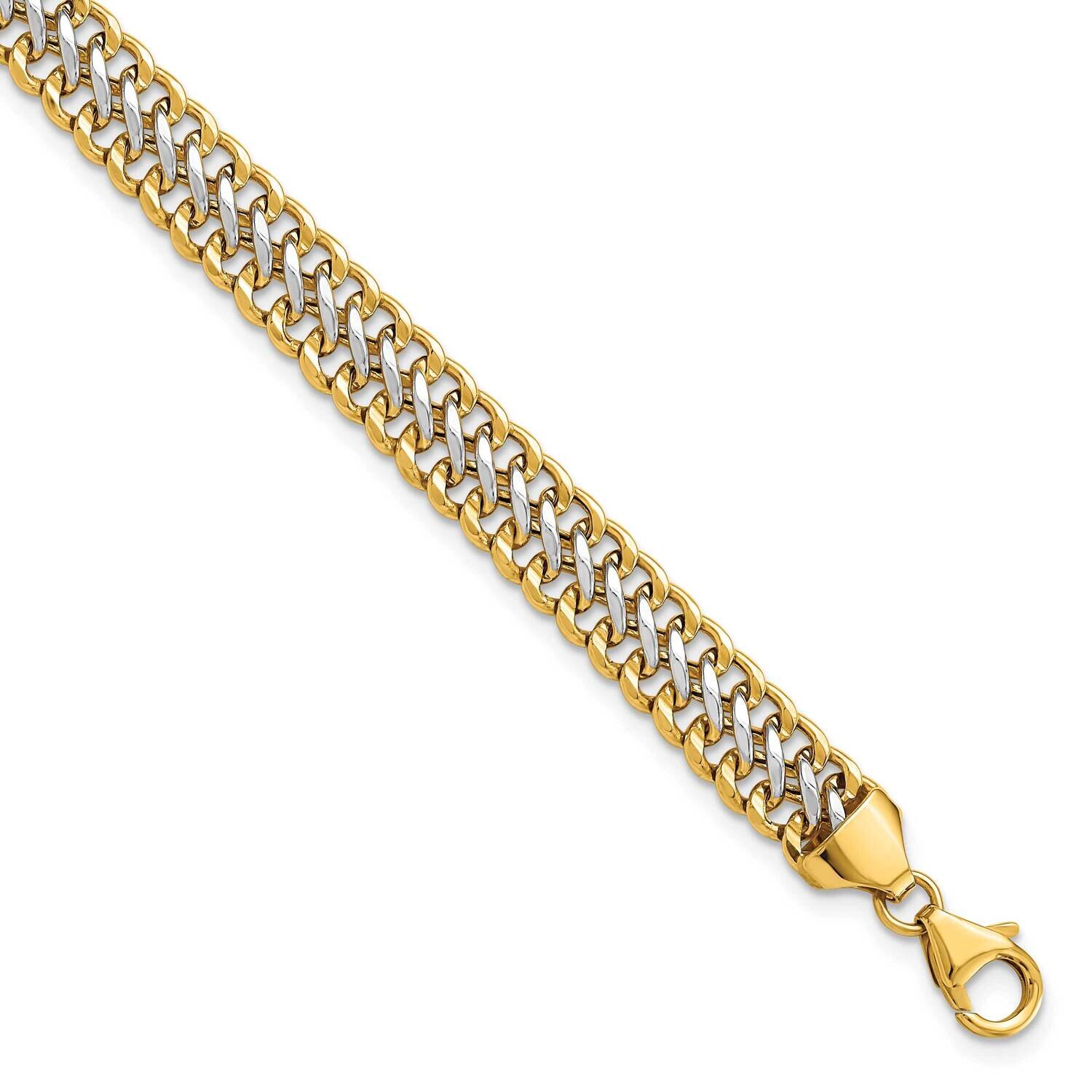 White Rhodium Polished Fancy Link Bracelet 14k Gold FB1968-8, MPN: FB1968-8, 883957183671