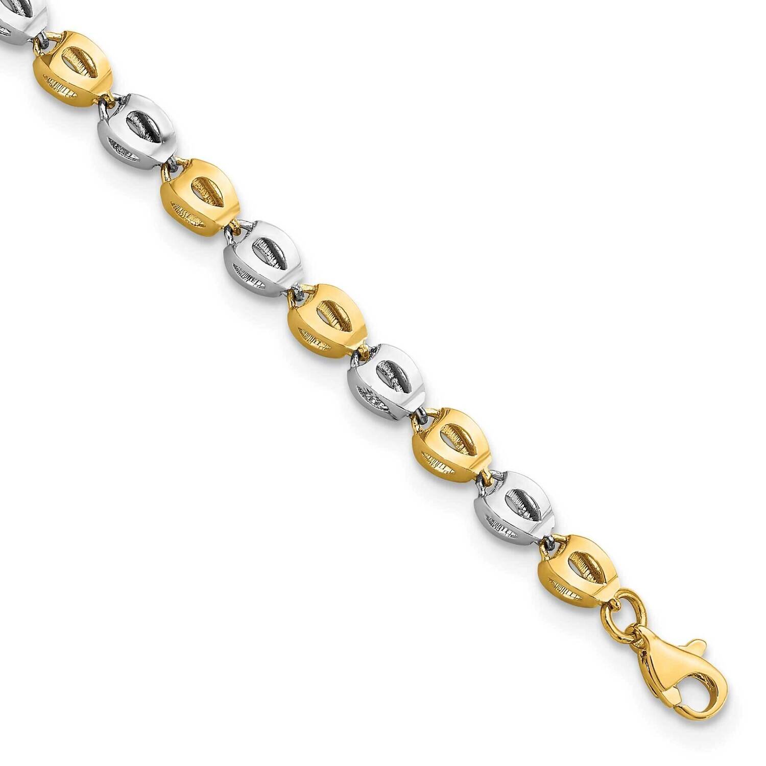 Fancy Oval Link Bracelet 14k Two-Tone Gold FB1972-7.25, MPN: FB1972-7.25, 883957813158