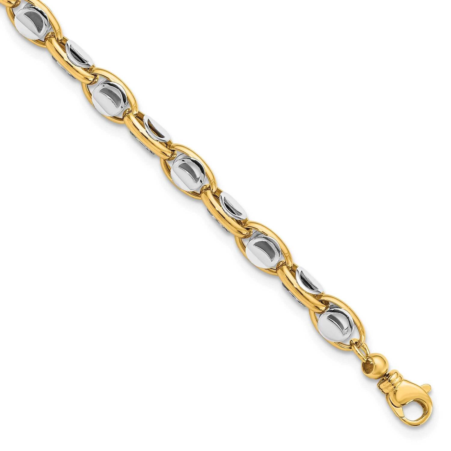 Fancy Circles In Oval Links Bracelet 14k Two-Tone Gold FB1977-7.75, MPN: FB1977-7.75, 883957813172
