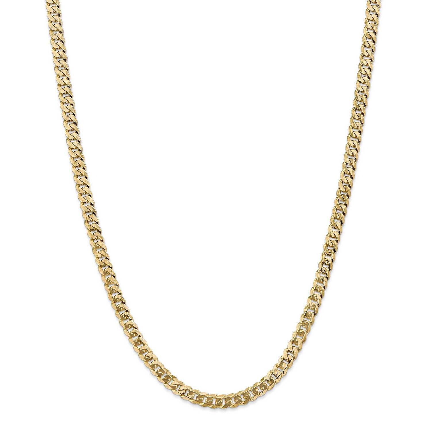 5.75mm Flat Beveled Curb Chain 30 Inch 14k Gold FBU140-30, MPN: FBU140-30, 883957172767