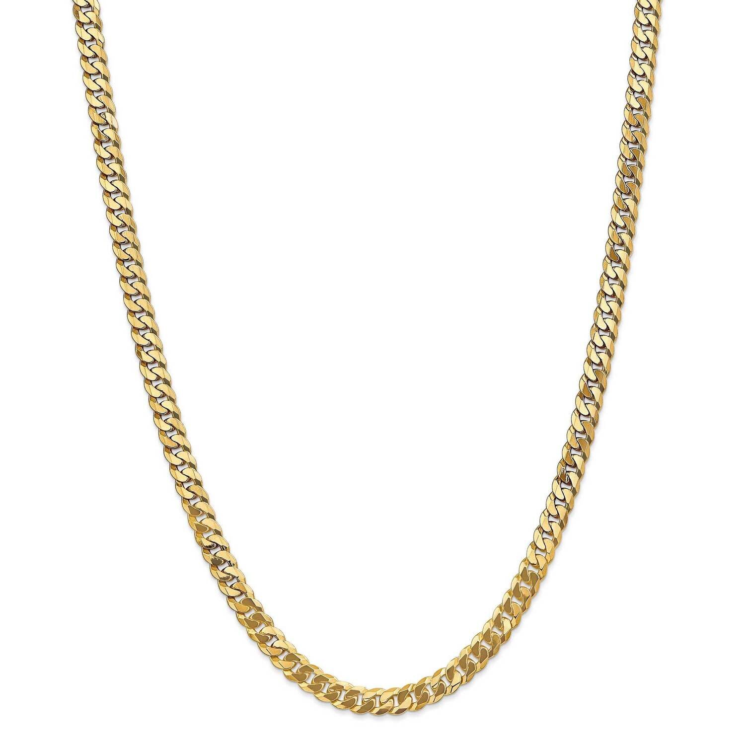 6.25mm Flat Beveled Curb Chain 30 Inch 14k Gold FBU160-30, MPN: FBU160-30, 883957172866