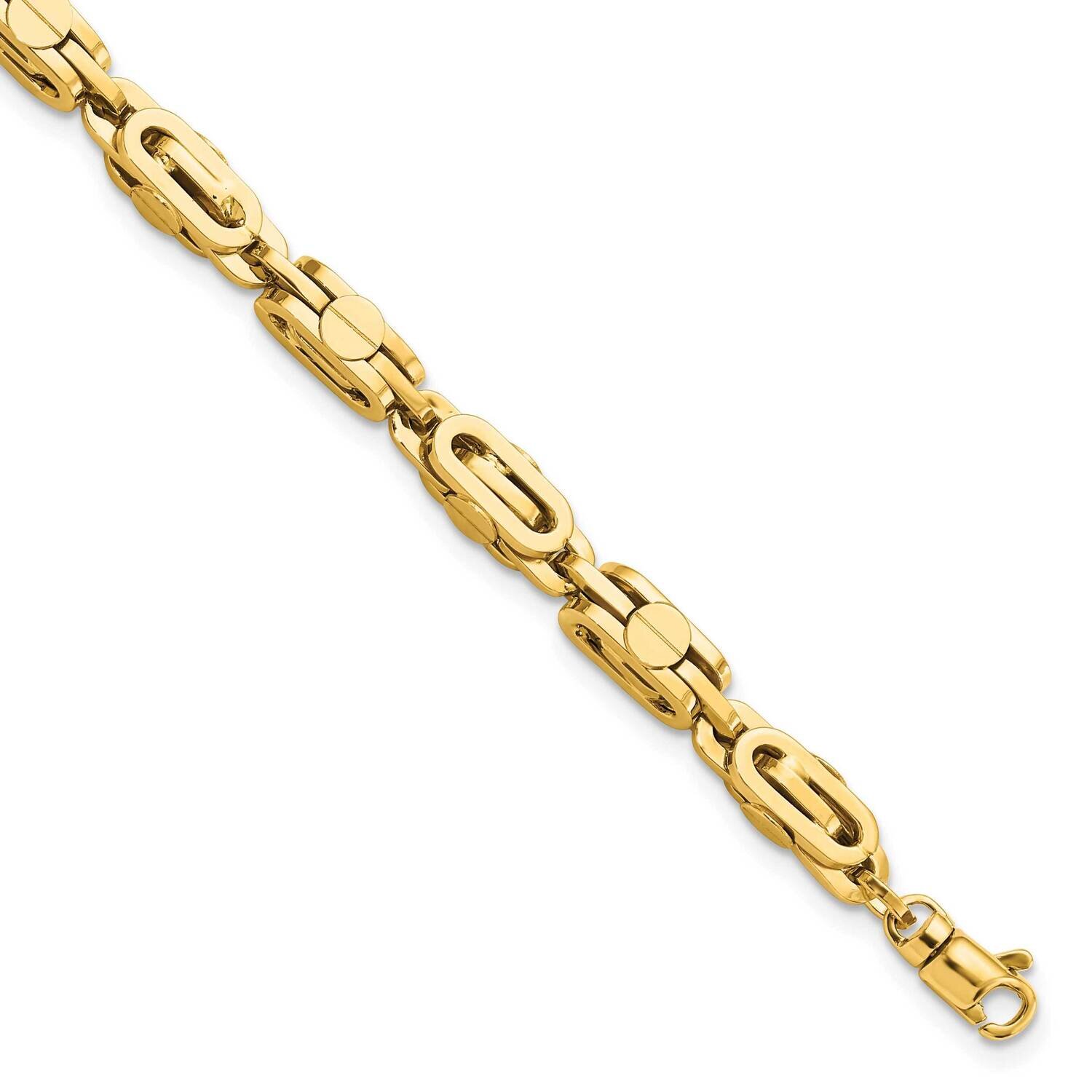 Yellow Polished Fancy Link Men&#39;s Bracelet 14k Gold GB272-8.5, MPN: GB272-8.5, 883957810768