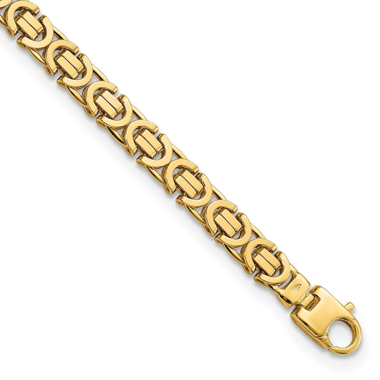 Fancy Link Bracelet 14k Gold Polished GB273-8.25