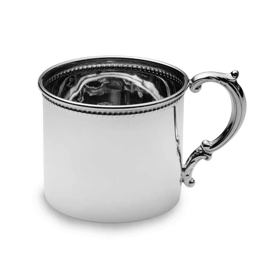 Hollow Handle Beaded Edge Baby Cup Sterling Silver GP435
