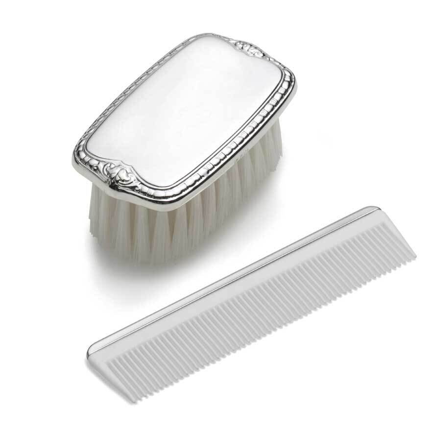 Gift Boxed Boys Comb and Brush Set Sterling Silver GP8879