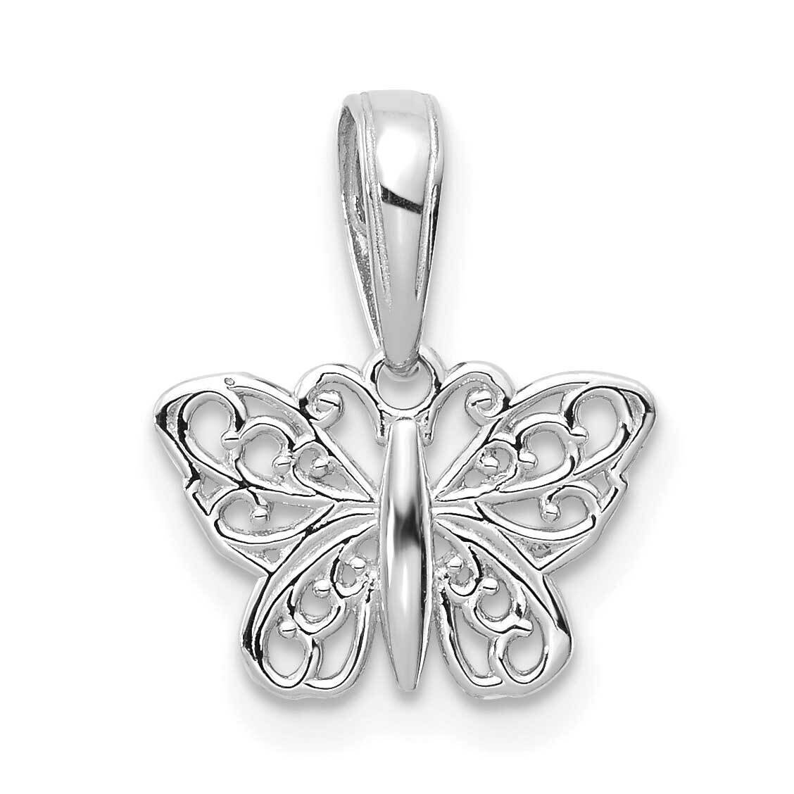Filigree Butterfly Charm 14k White Gold Polished K4839W, MPN: K4839W, 196904068663