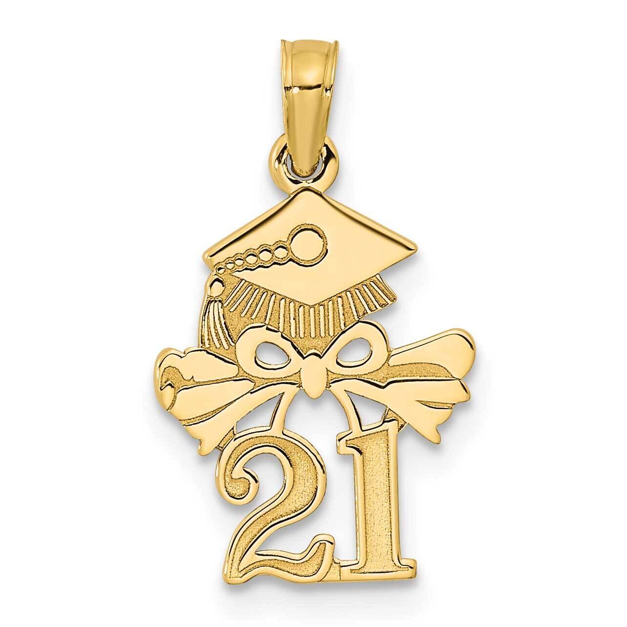 Graduation Cap and Diploma - 2021 Charm 14k Gold K9928, MPN: K9928, 196904083383