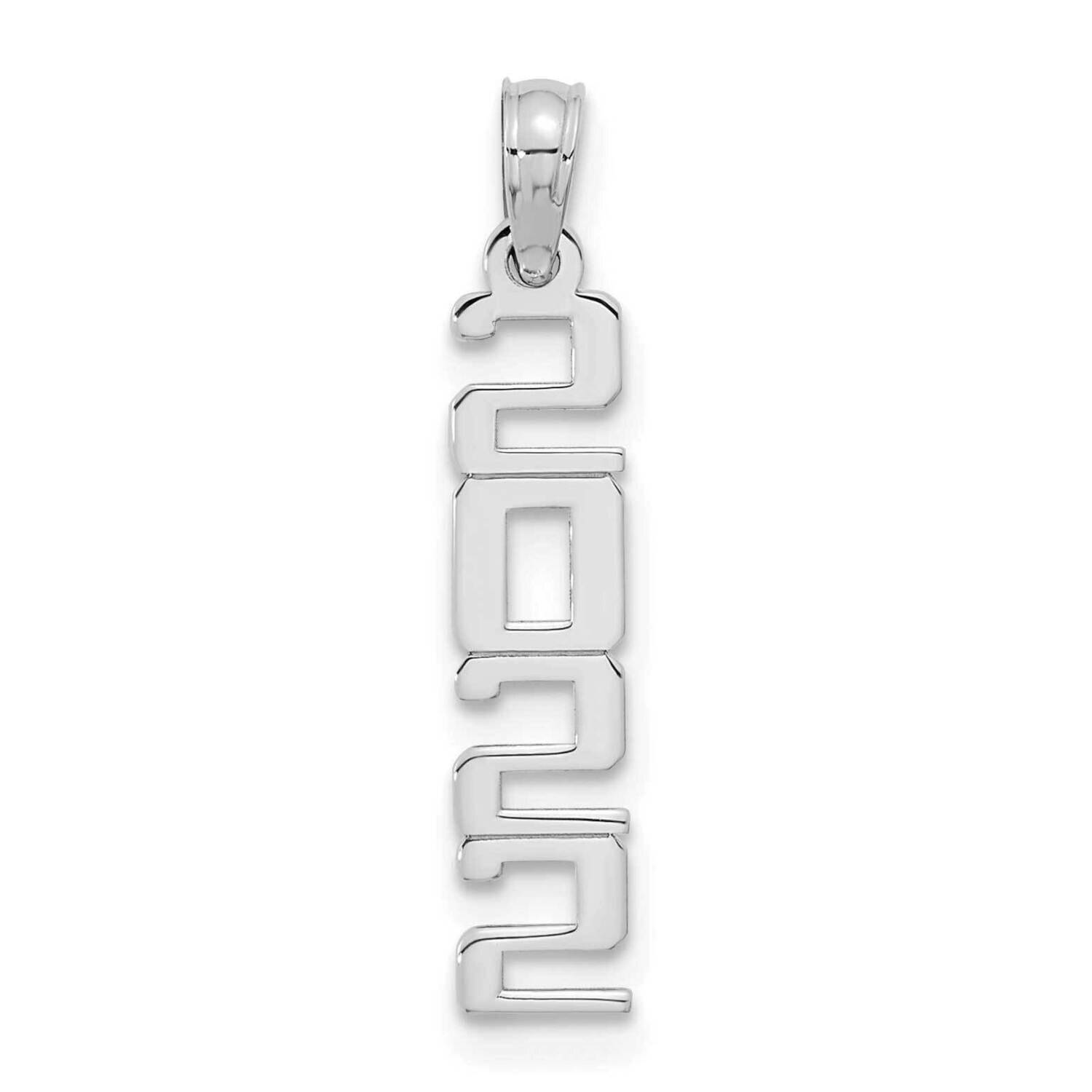 Polished 2022 Graduation Charm 14k White Gold K9940W, MPN: K9940W,
