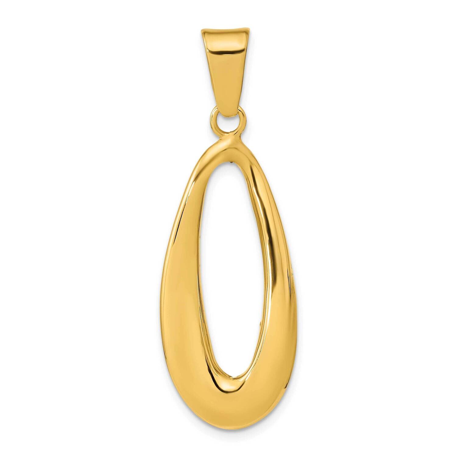 Hollow Oval Pendant 14k Gold Polished K9941, MPN: K9941,