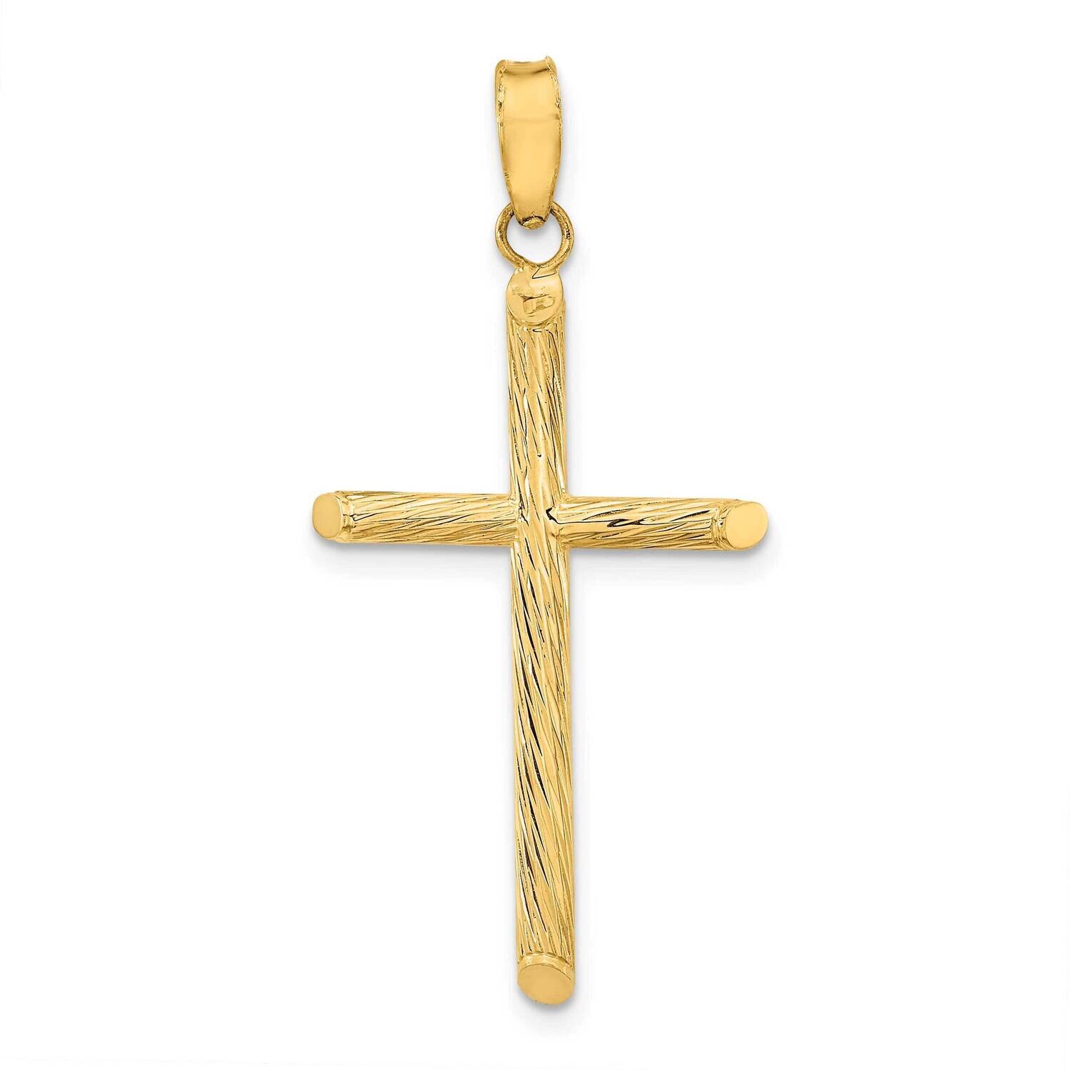 Textured Fancy Cross Pendant 14k Gold Polished K9949, MPN: K9949,