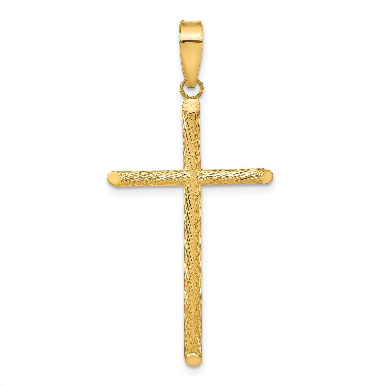 Textured Fancy Cross Pendant 14k Gold Polished K9950, MPN: K9950,