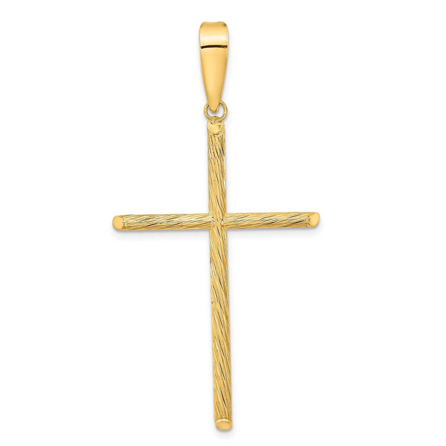 Textured Fancy Cross Pendant 14k Gold Polished K9951, MPN: K9951,
