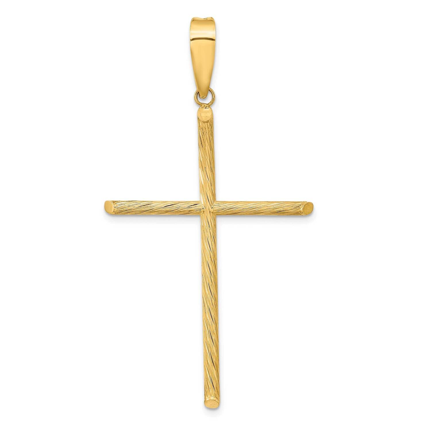 Textured Fancy Cross Pendant 14k Gold Polished K9952, MPN: K9952,
