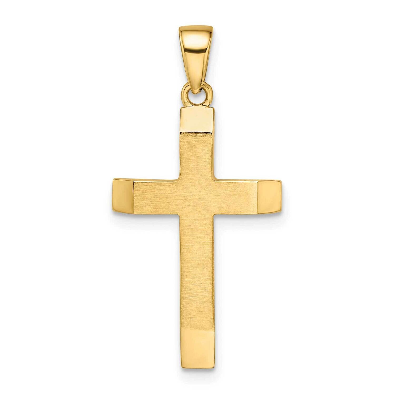Satin Polished Beveled Medium Latin Cross Pendant 14k Gold K9957, MPN: K9957, 191101085758