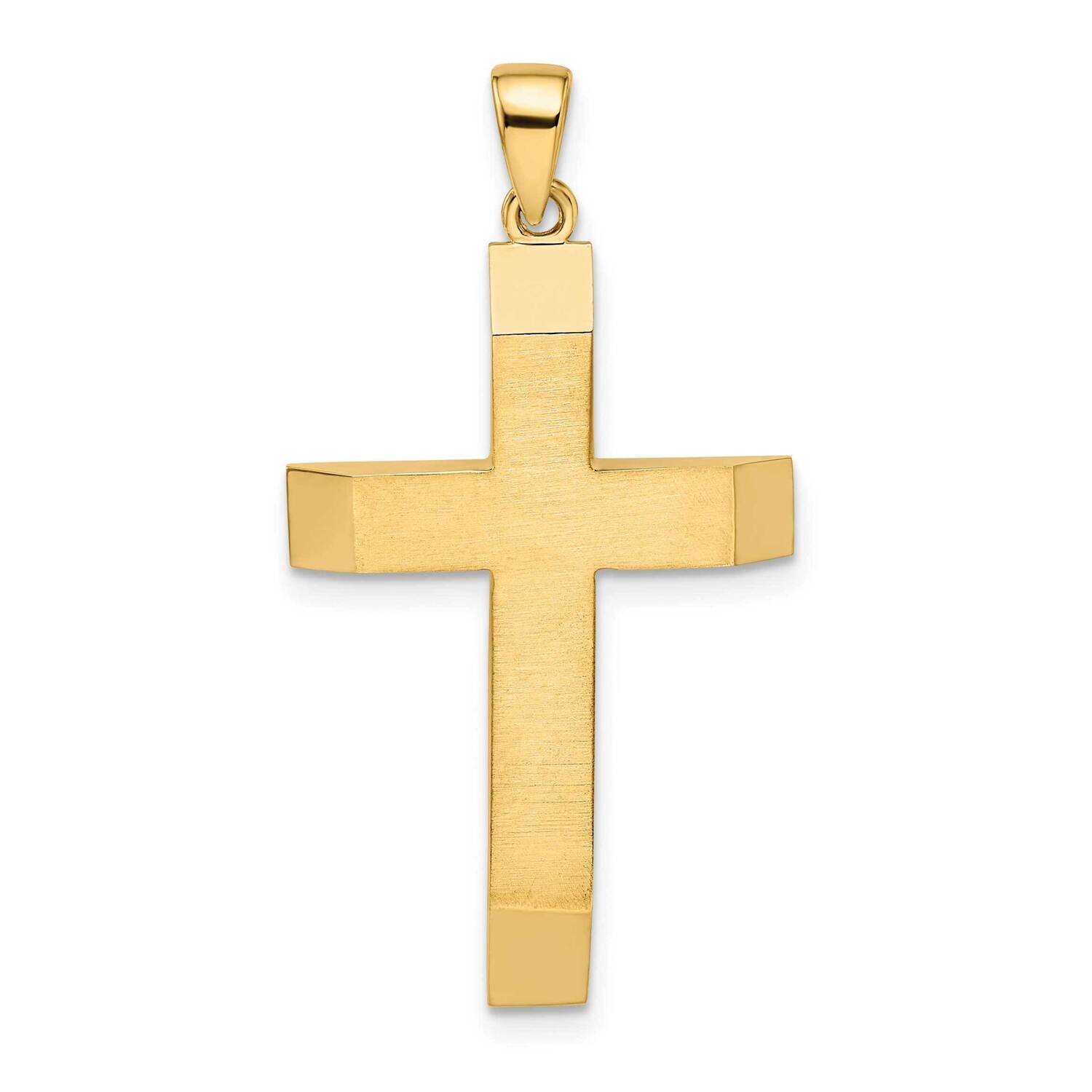 Satin Polished Beveled Large Latin Cross Pendant 14k Gold K9958, MPN: K9958, 191101085765